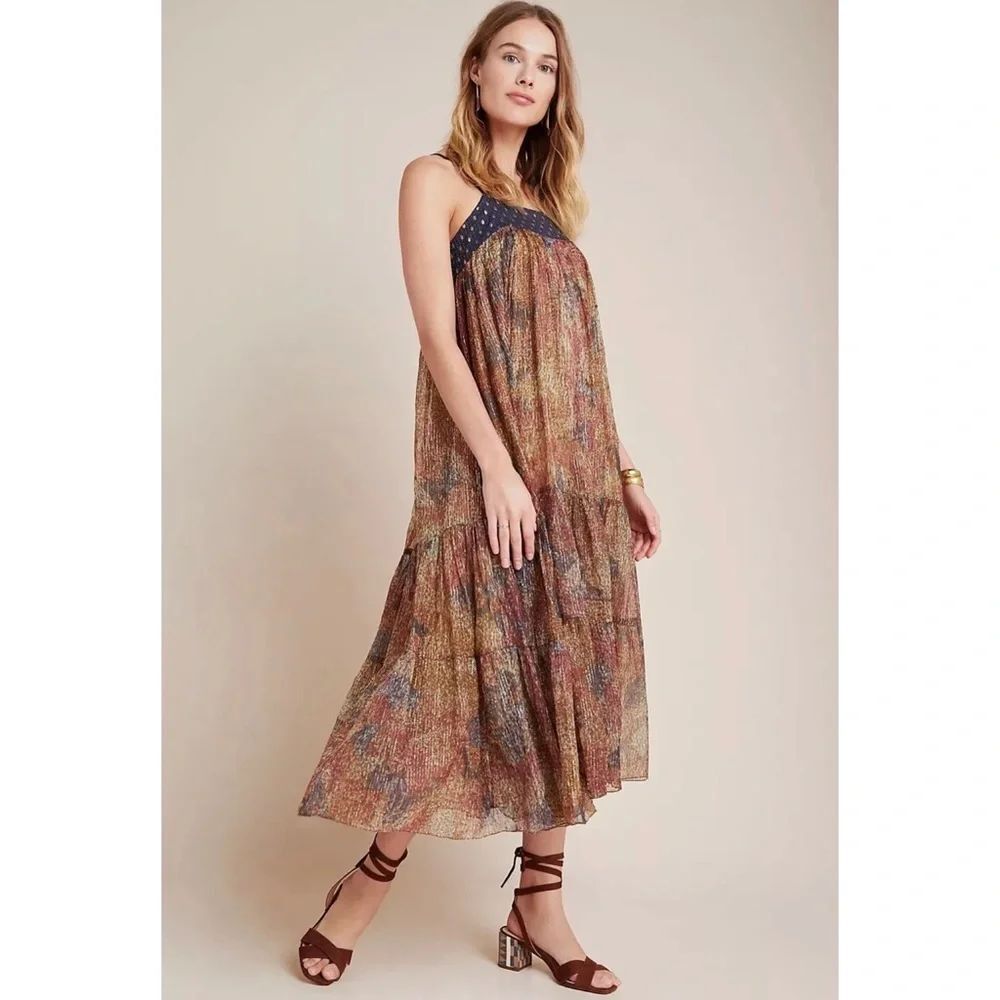 Anthropologie x Raga Nadine Shimmer Midi Dress